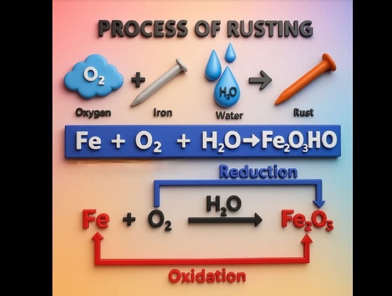 زنگ زدگی آهن یک فرآیند شیمیایی مخرب