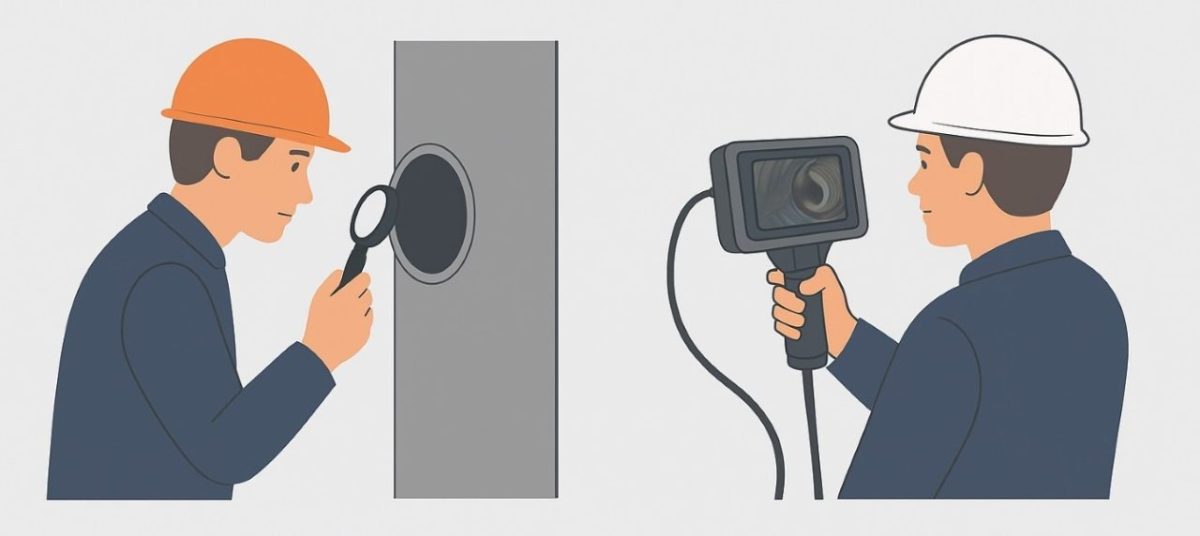 مقایسه ویدئو اسکوپ با بازرسی چشمی